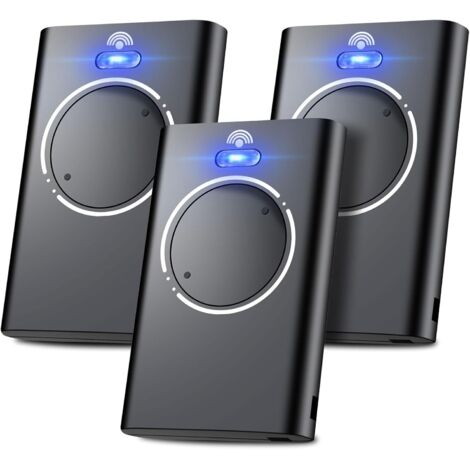 Lot de 3 Telecommande Portail, Telecommande Porte de Garage, Telecommande 868MHz, Compatible avec XT2 868 SLH LR, XT4 868 SLH LR, 2 Canaux Noir