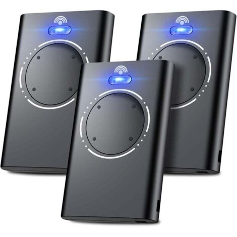 Lot de 3 Telecommande Portail, Telecommande Porte de Garage, Telecommande 868MHz, Compatible avec XT2 868 SLH LR, XT4 868 SLH LR, 4 Canaux Noir