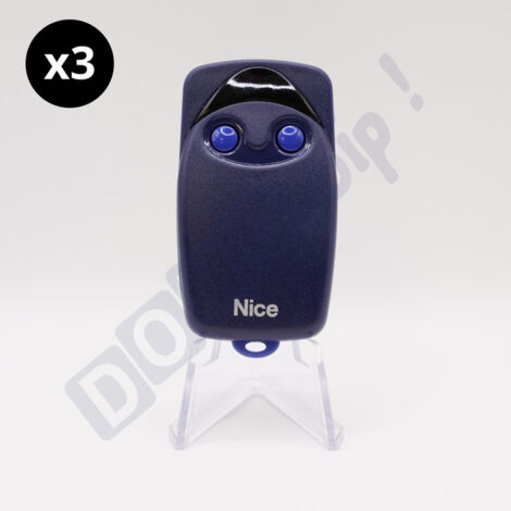 Lot de 3 télécommandes nice flo2 - 2 canaux 433.92 mhz - compatible récepteurs flox2/floxi2 - programmation rapide - piles fournies - ne pas confondre avec flo2-rs