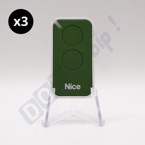 Lot de 3 télécommandes nice inti2 vert - émetteur à code tournant era inti 2 - 433.92 mhz