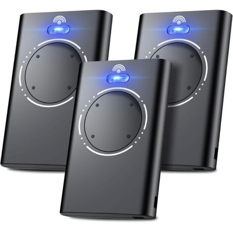 ENOWELIR Lot de 3 télécommandes pour portail, porte de garage, 868 MHz, compatible avec XT2 868 SLH LR, XT4 868 SLH LR, 4 canaux, noir
