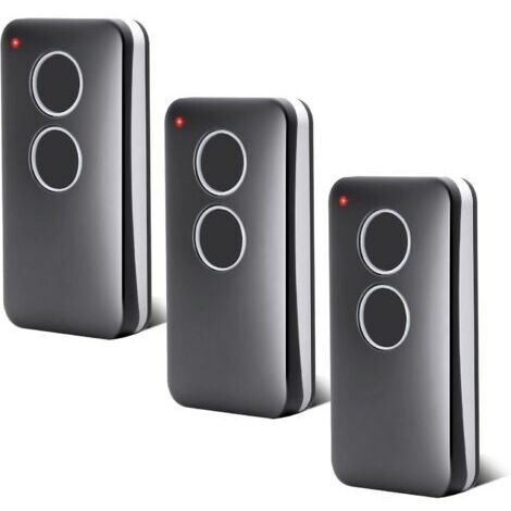 Lot de 3 Telecommandes pour Porte de Garage - 433,92 MHz - 2 Canaux - Compatible avec V2 PHOX 2, V2 PHOX4, V2 TRC4,V2 TSC4, V2 Phoenix 2, V2 Phoenix 4, Rolling Code