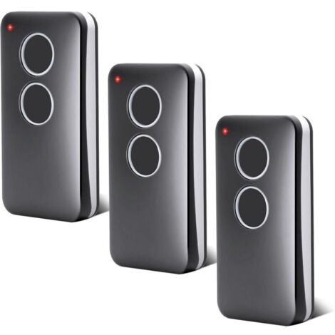 Lot de 3 Telecommandes pour Porte de Garage - 433,92 MHz - 2 Canaux - Compatible avec V2 PHOX 2, V2 PHOX4, V2 TRC4,V2 TSC4, V2 Phoenix 2, V2 Phoenix 4, Rolling Code