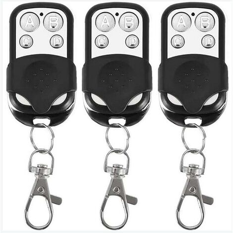 SUNFLOWER Lot de 3 télécommandes universelles pour Portail Automatique fréquence 433,92 MHz Code Fixe, 4 Boutons pour contrôler jusqu'à 4 Portes