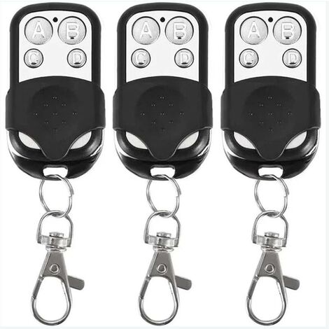 SUNFLOWER Lot de 3 télécommandes universelles pour Portail Automatique fréquence 433,92 MHz Code Fixe, 4 Boutons pour contrôler jusqu'à 4 Portes