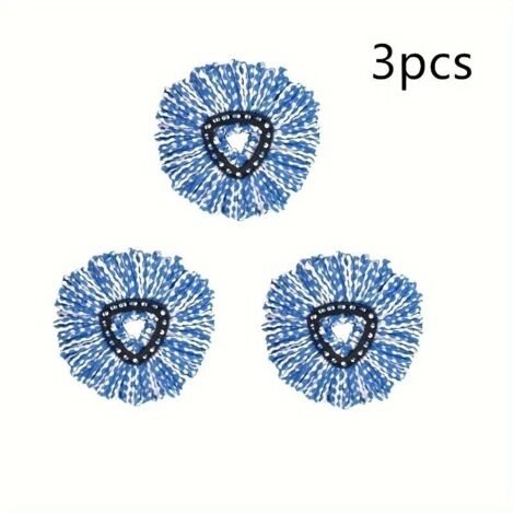 Lot de 3 Têtes de Balai Microfibre pour Balais Rotatifs, Lavables et Haute Absorption