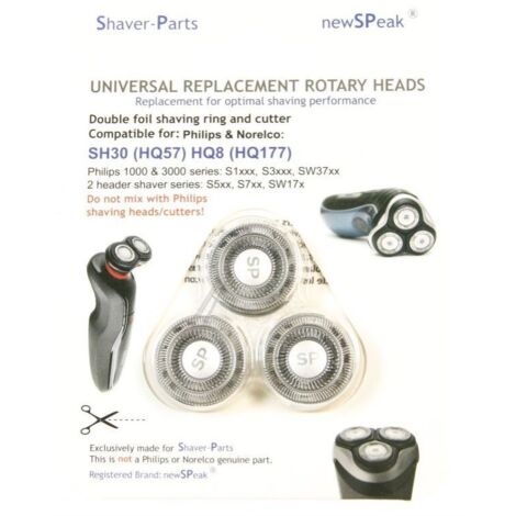 Lot de 3 Tetes de rasoir pour Tondeuse PHILIPS 422203618451