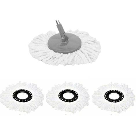 Lot de 3 Têtes de Vadrouille Microfibre Rechargeables 360 Degrés Qualité Supérieure