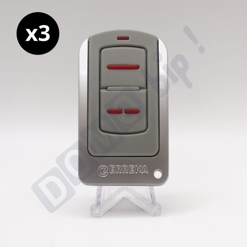 Lot de 3 télécommandes 2 canaux pour portails et porte de garage iris IR02M - Fréquence : 433 MHz - Rolling Code - Erreka