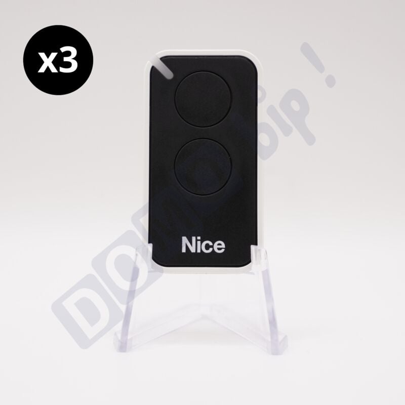 Lot de 3 télécommandes Nice inti2 noir - émetteur à code tournant era inti 2 - 433.92 mhz