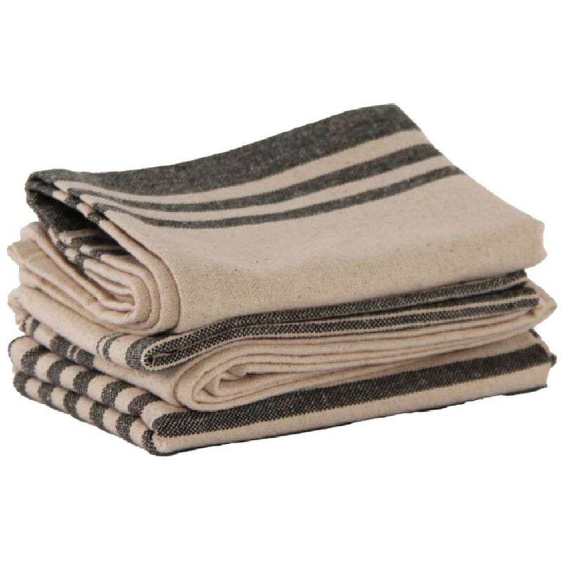 Lot de 3 torchons Prunelle Bronze 50x70 cm