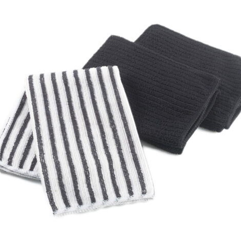 Lot de 3 Torchons Microfibre "Cuistot" 40cm Noir