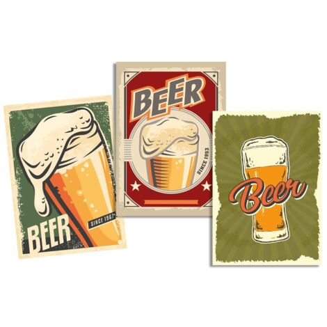 Lot de 3 Torchons Pinte de biere