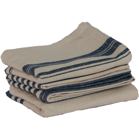 Lot de 3 torchons Prunelle Bleu Foncé 50x70 cm