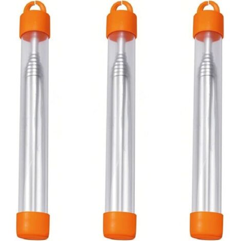 (Lot De 3) Tube Soufflet Cheminée Portable pour Feu De Camp, Professionnel en Acier Inoxydable Télescopique 9.3mm, Barbecue, Survie en Plein Air