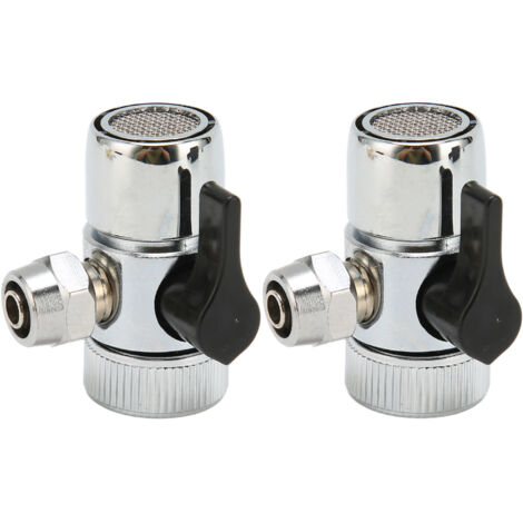 Lot de 3 vannes de dérivation universelles G3/8 pouces pour robinet d'évier, à trois voies, faciles à installer, avec adaptateur pour tuyau et mélangeur d'aquariums.