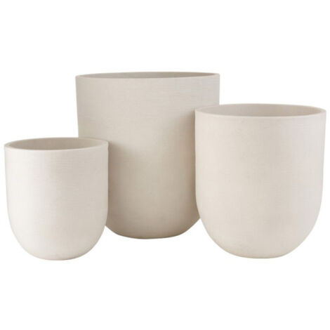Lot de 3 Vases en Céramique "Roda" 61cm Blanc