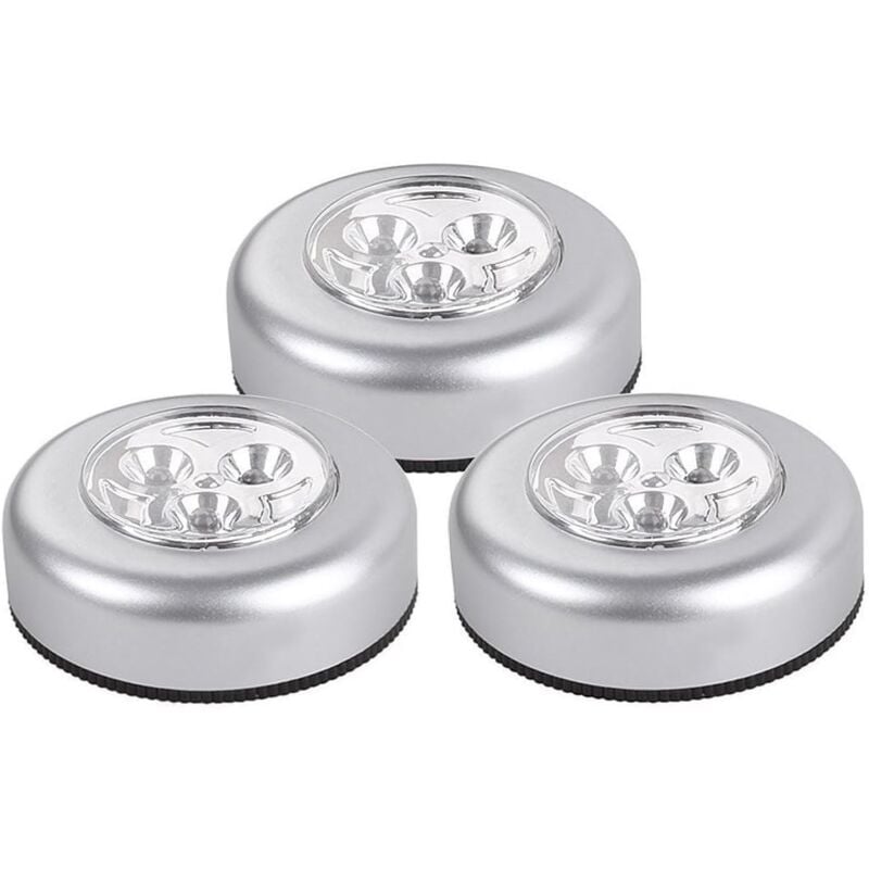 Lot de 3 veilleuses led sans fil alimentées par batterie, lampe tactile pour armoire de cuisine