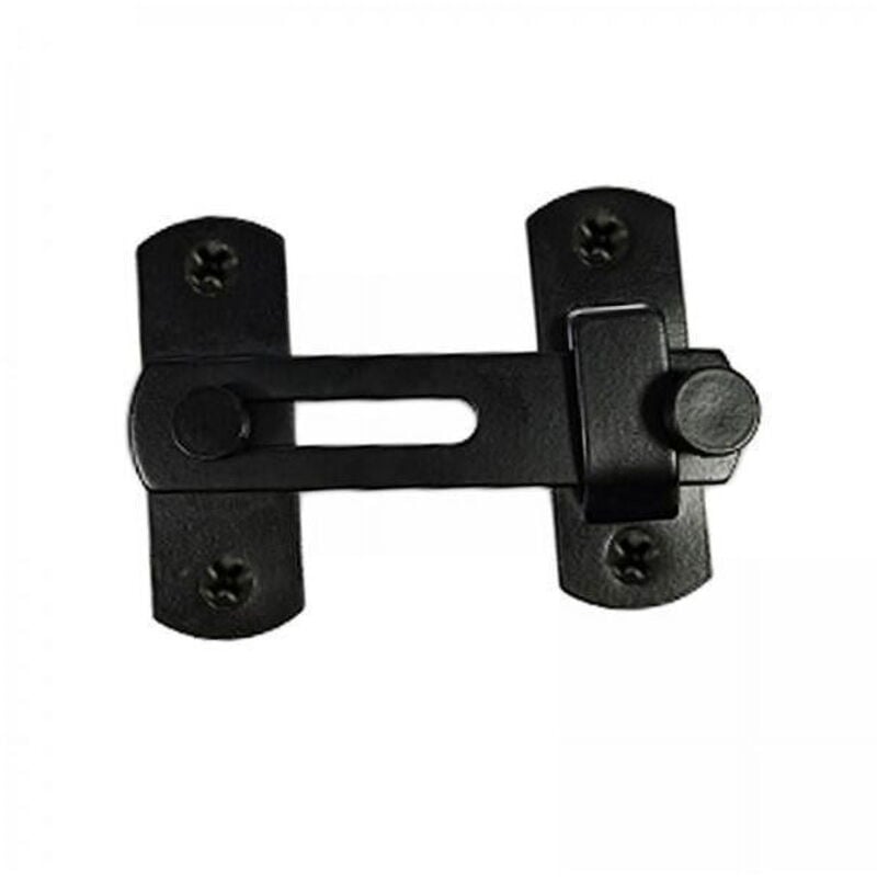 Feiyue - Lot de 3 verrous de porte de grange pour salle de bain, noir