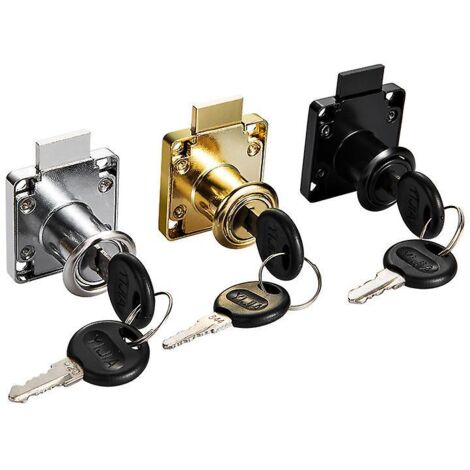 Lot de 3 verrous de tiroir de bureau, 19 x 22 mm