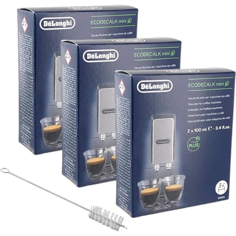 Delonghi - Lot de 3 x 2 produits détartrants antical (6 x 100 ml) avec goupillon