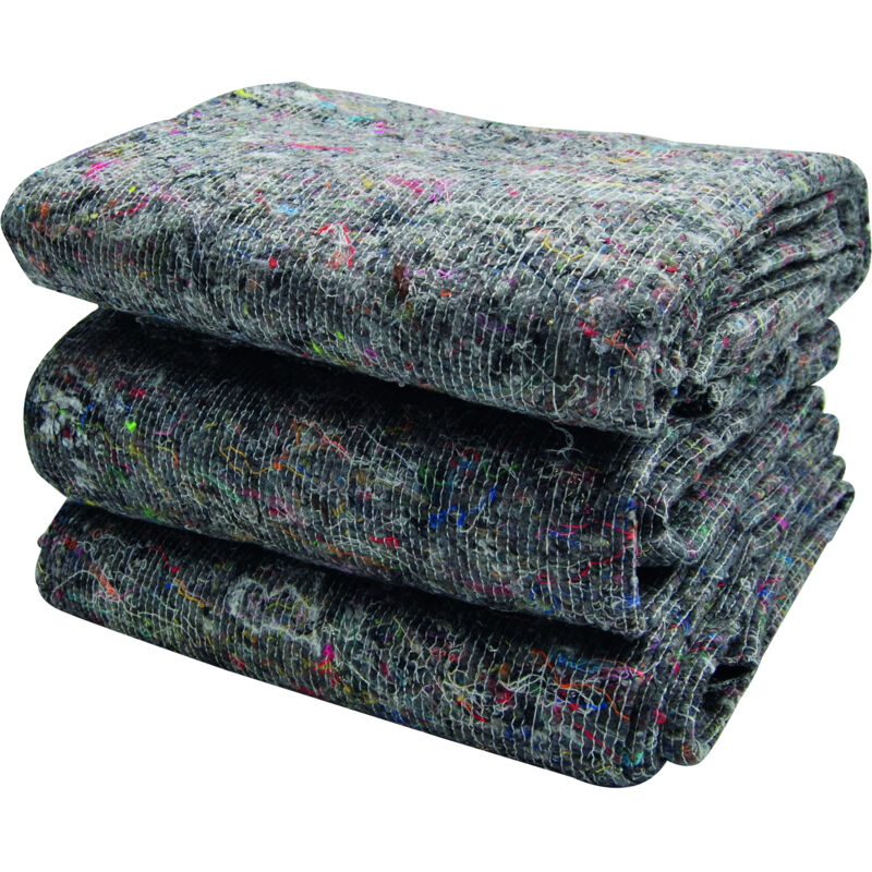Relaxdays - Lot de 3 x Couvertures de déménagement pour travaux, transport, stockage, non-tissé recyclé, protection 150x200, 1500x2000mm, gris