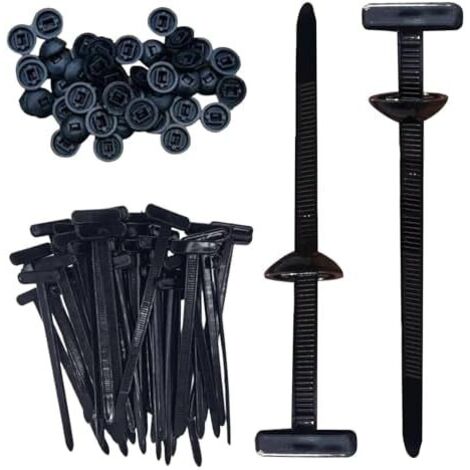 Lot de 30/100/150 boucles universelles en nylon pour serre-câbles – Clip support autobloquant robuste fermeture rapide, réparation automobile et usage quotidien 30 Pièces Noires. -