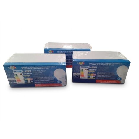 Lot de 30 ampoules led MEGAMAN avec cullot B22 dit bayonnette de 8.8W qui diffusent une lumière blanc chaud de 1001 Lumen avec une performance A++ pour la transition énergétique - Produit Neuf