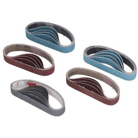 Lot de 30 bandes abrasives 12 pouces, grains variés 80-1000, pour affûtage, ponçage et polissage durable.