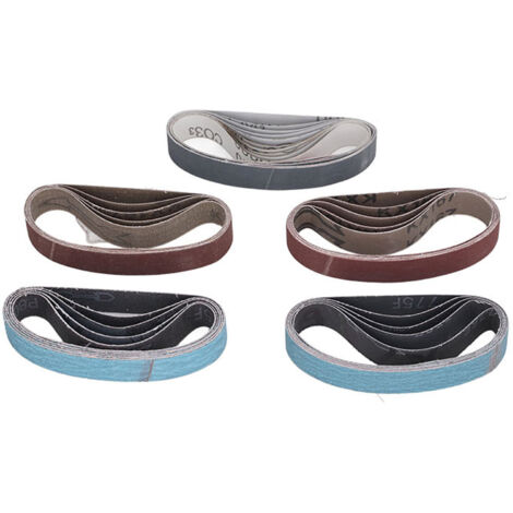 Lot de 30 bandes abrasives pour affûteuse, assortiment de grains 80 à 1000, idéal pour ponçage et polissage, 12 pouces de longueur.