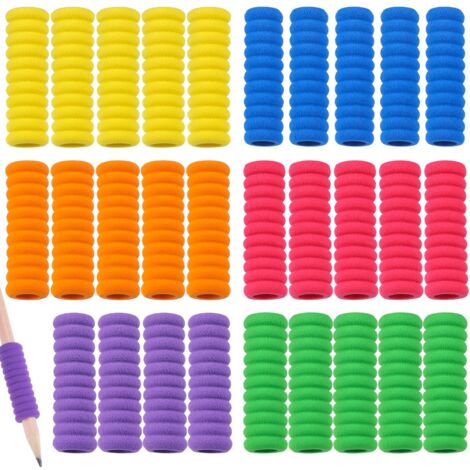 Lot de 30 blocs de 6 couleurs pour crayon à crayons pour enfants - Éponges colorées pour outils d'écriture manuscrite, aide à l'écriture, bonne prise en main pour la plupart des gens