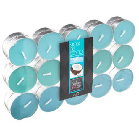 Lot de 30 Bougies Chauffe-Plat Parfumées 3,7cm Coco