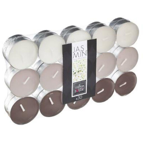 Lot de 30 Bougies Chauffe-Plat Parfumées 3,7cm Jasmin