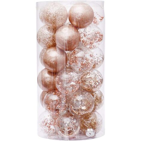 Lot de 30 boules décoratives à suspendre de 6 cm pour les vacances, les fêtes, les mariages, idéales pour décorer les arbres de Noël, avec plusieurs couleurs au choix (blanc)