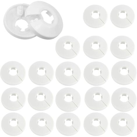 Lot de 30 cache-tuyaux en plastique blanc – Diamètre 16 mm pour tuyaux de 15 mm – Solution esthétique pour dissimuler tuyaux de radiateur