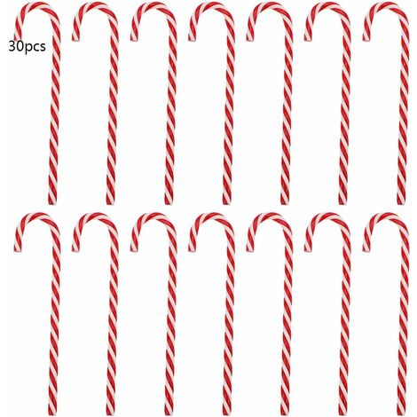 Lot de 30 cannes de bonbon décorations de sapin de Noël cannes de bonbon déco rouge blanc 15 cm décorations d'arbre pendentif de Noël pour la décoration de Noël
