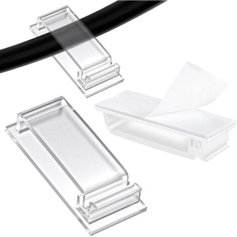 Lot de 30 Clips Câbles. Cable Adhesif Rangement de Câble. Attache Câble Auto Collant. Organisateur de Serre-Câbles. Crochets pour Fixation de Câbles. pour Bureau/Maison/TV/Chargeur/Voiture