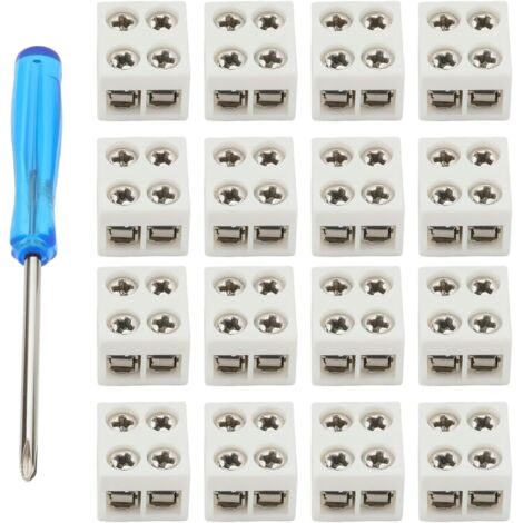 Lot de 30 connecteurs de bande LED à 2 broches 8 mm 11,6 x 10 x 8 mm pour ruban lumineux LED 5-24 V de couleur unique inclus Tournevis sans soudure Connecteurs à 2 broches