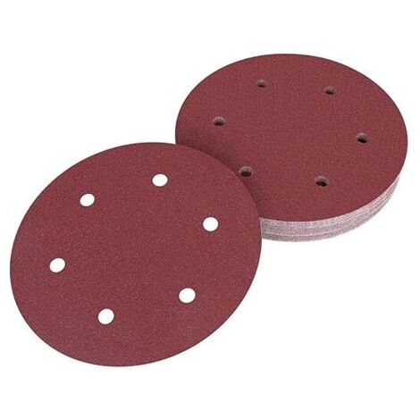 Lot de 30 disques abrasifs 225mm – Grain 120 – Auto-agrippants avec 6 trous – Pour ponçage bois. métal. verre - 30pcs