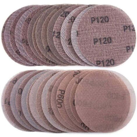 Lot De 30 Disques Abrasifs Auto-Agrippants 125 Mm Grain 80 À 600 Pour Ponceuse Tampons De Rechange Papier Abrasif Sec