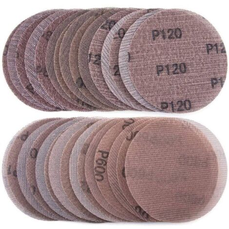 Lot De 30 Disques Abrasifs Auto-Agrippants 125 Mm Grain 80 À 600 Pour Ponceuse Tampons De Rechange Papier Abrasif Sec