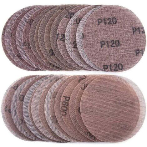 Lot De 30 Disques Abrasifs Auto-Agrippants 125 Mm Grain 80 À 600 Pour Ponceuse Tampons De Rechange Papier Abrasif Sec