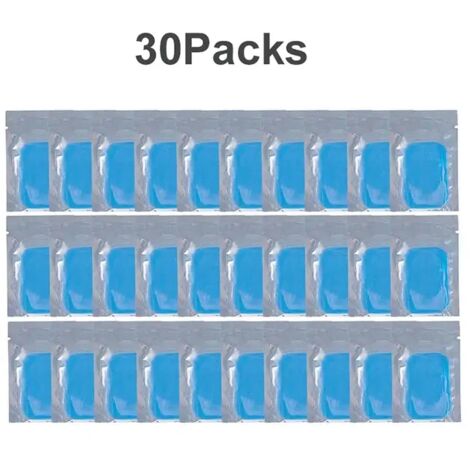 Lot de 30 électrodes de rechange en gel ABS pour stimulateur musculaire abdominal EMS (accessoires de massage) 00438-AquaForge