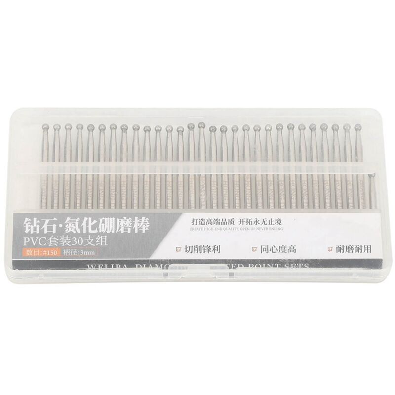 Ineasicer - Lot De 30 Forets à Tête Sphérique Diamantée Pour Meulage Outils Rotatifs Pour Sculpture Gravure Ponçage Avec Le Pouvoir De Coupe Du