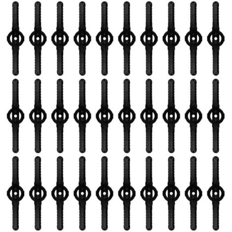 Lot de 30 Lames Coupe, Bordures Rechange Plastique Durable, Pour Tondeuse et Débroussailleuse(Noir)