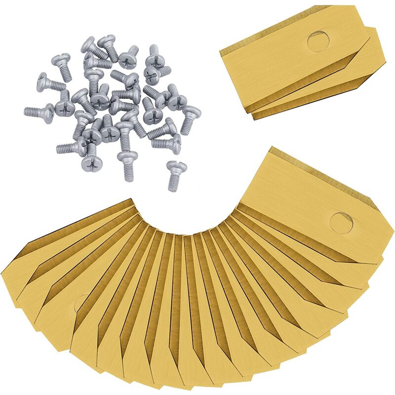 Aougo - Lot de 30 lames de couteau en titane pour robot tondeuse pour toutes les tondeuses à gazon Husqvarna Gardena Yard Force Automower Heavy Duty