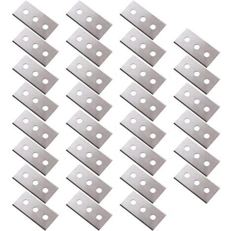 Lot de 30 Lames de Rechange pour Grattoir, Lame de Rechange pour Racloir, Lames de Trois Trous pour Plaque de Cuisson Vitrocéramique
