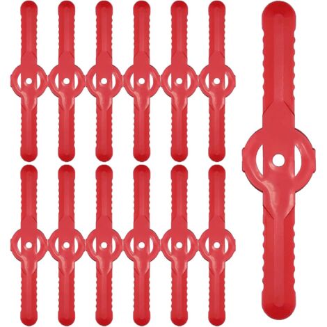 Lot de 30 lames de tondeuse à gazon en plastique, lames de rechange pour tondeuse à gazon, 139 mm, pour pelouses, jardins et vergers, rouge