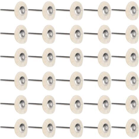 Lot de 30 mini-brosses plates à spirale pour le décapage de peinture, la sculpture sur bois et le polissage, diamètre intérieur 3 mm, diamètre extérieur 25 mm (aspect crinière de mouton).