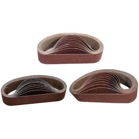 Lot de 30 mini ponceuses à bande électriques, bande abrasive en alumine 30 x 330 mm, grain 80/240/800